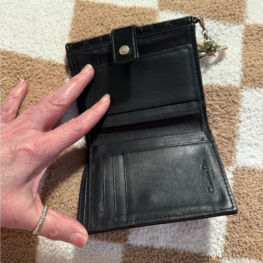 DIOR Patent Cannage Lady Dior Eden Wallet Black - Picture 7 of 13